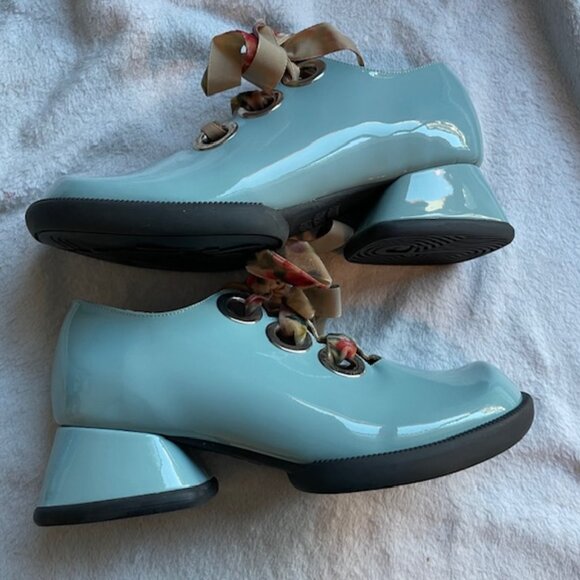 John Fluevog Shoes - John Fluevog Paulson Light Blue Size 7 Like New Never worn Chunky Retro Boho Vog